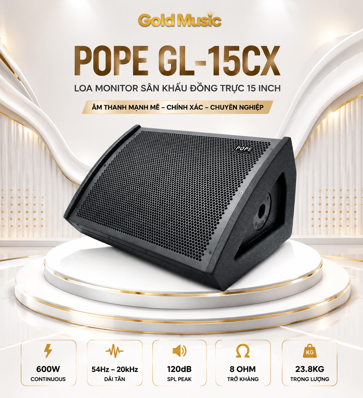 GL-15CX POPE Loa Monitor Sân Khấu 15 Inch gl 15cx pope loa monitor san khau