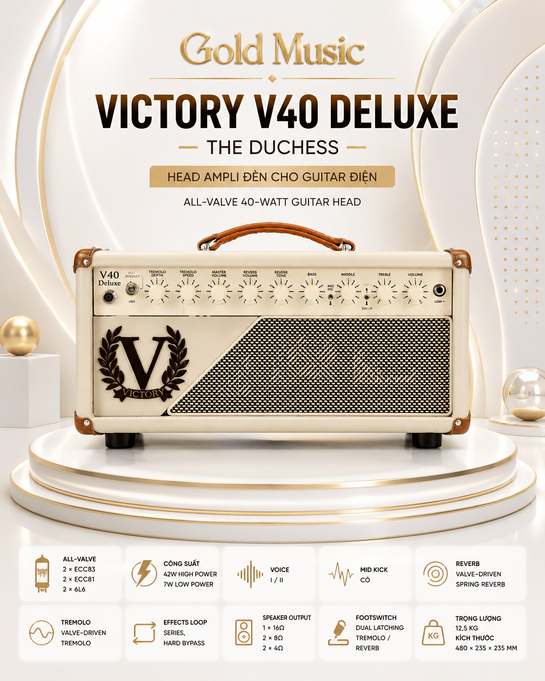 Head ampli guitar Victory V40 Duchess Deluxe head ampli đèn cho guitar điện head ampli guitar victory v40 duchess deluxe
