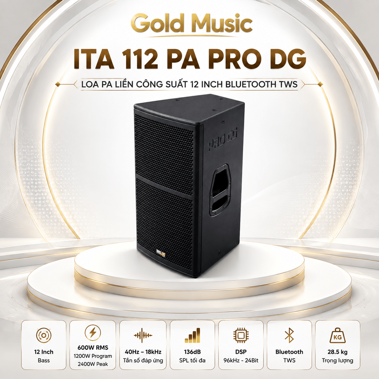 ITA 112 PA PRO DG Loa PA Liền Công Suất 12 Inch Bluetooth TWS ita 112 pa pro dg loa pa