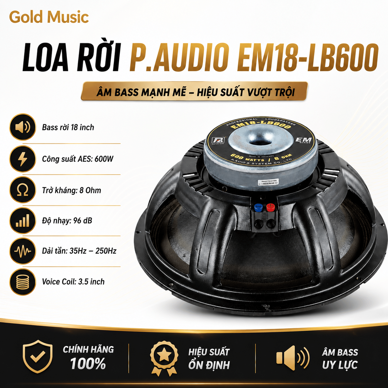 LOA RỜI P.AUDIO EM18-LB600 loa roi p audio em18 lb600