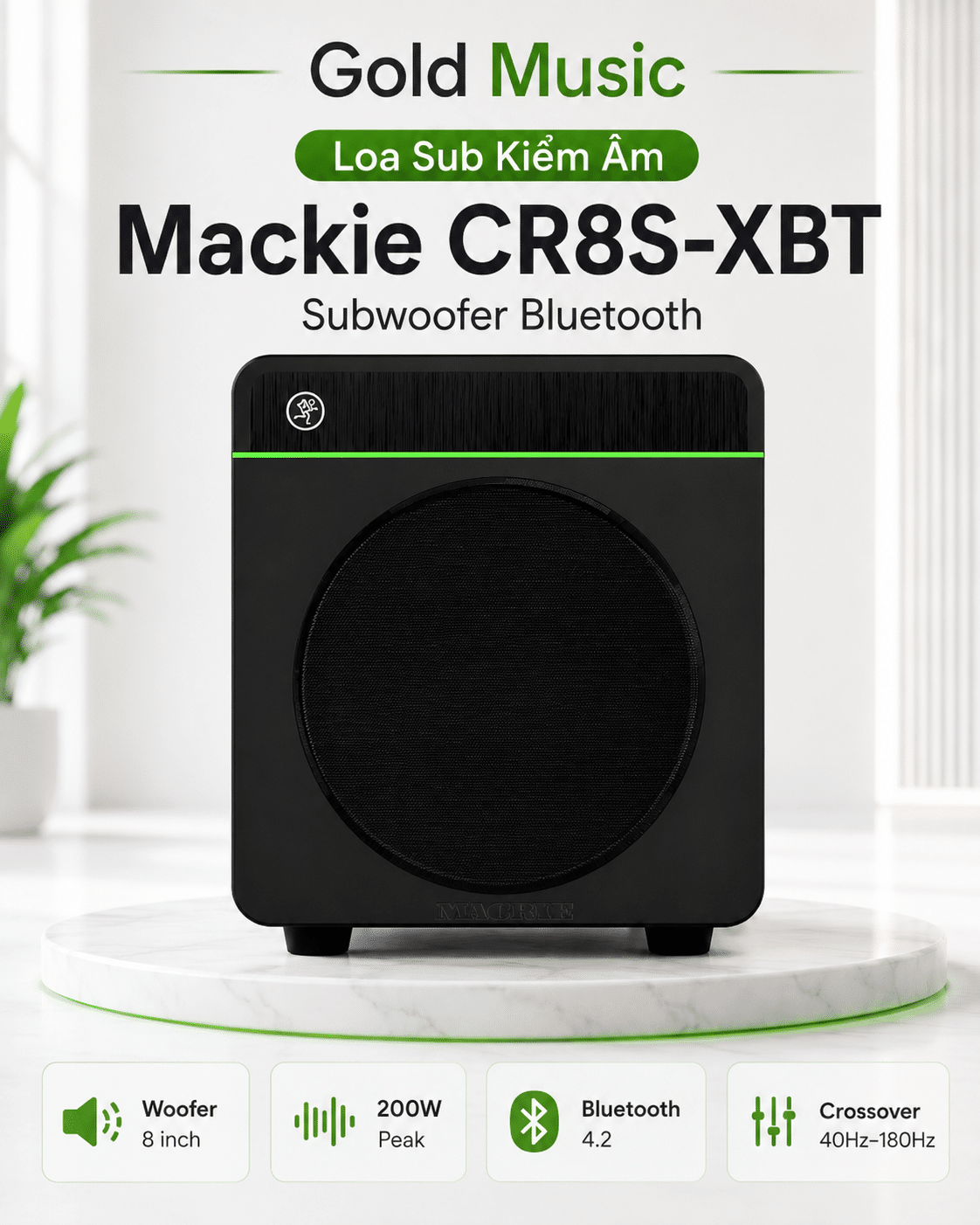 Loa Sub Kiểm Âm Mackie CR8S-XBT Subwoofer Bluetooth loa sub kiem am mackie cr8s xbt