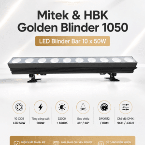mitek and hbk golden blinder 1050 led moving bar lights