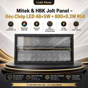 Mitek & HBK Jolt Panel – Đèn Chớp LED 48×5W + 800×0.3W RGB mitek and hbk jolt panel den chop led 48x5w 800x0 3w rgb