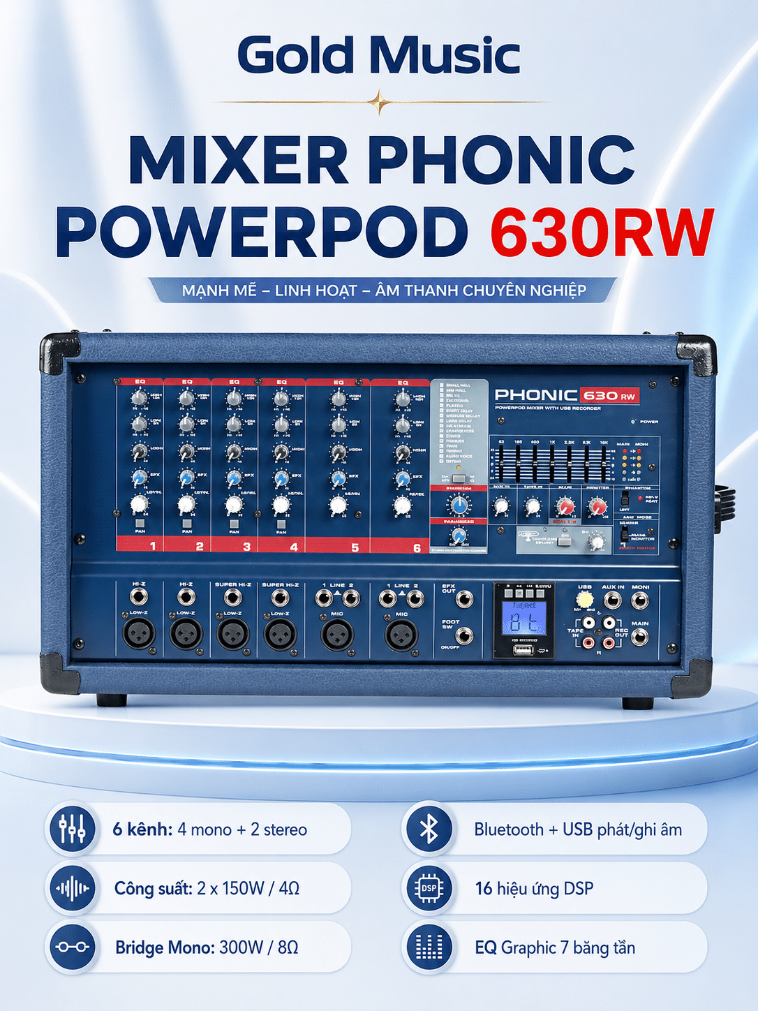 MIXER PHONIC POWERPOD 630RW mixer phonic powerpod 630rw