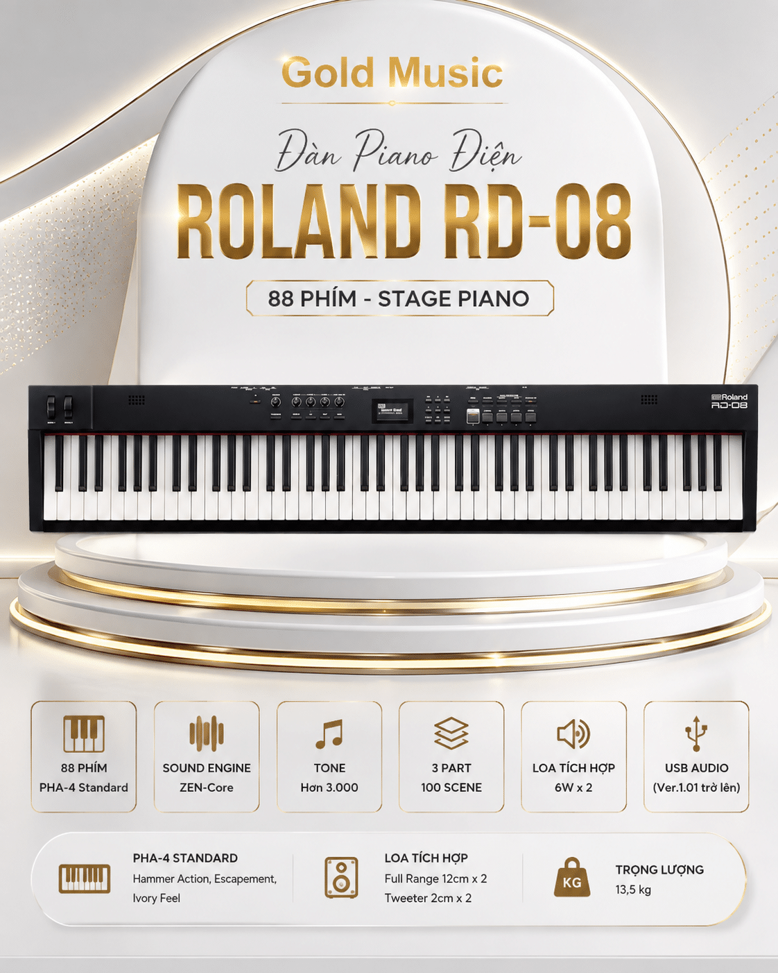 Đàn Piano Điện Roland RD-08 88 phím piano dien roland rd 08 88 phim