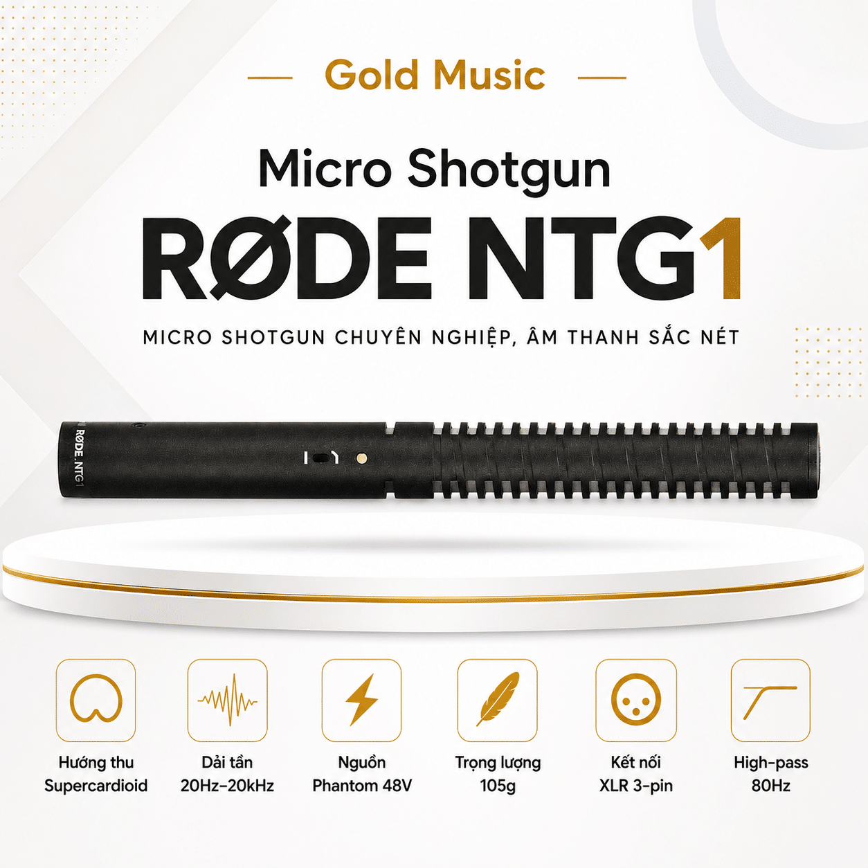 Rode NTG1 Micro shotgun thu âm condenser hướng super cardioid rode ntg1 micro shotgun thu am