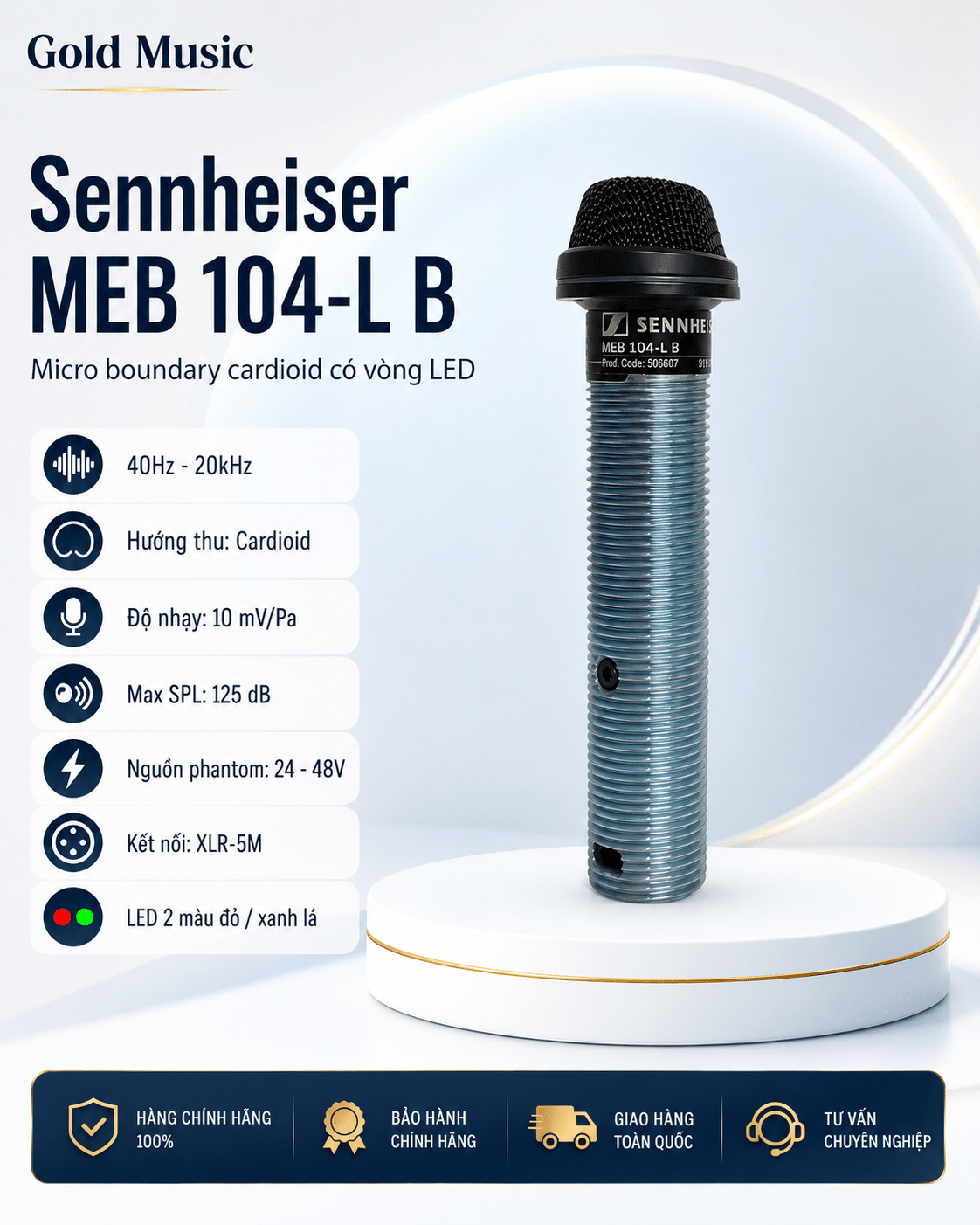 Sennheiser MEB 104-L B Đầu Microphone 40Hz - 20kHz sennheiser meb 104 l b dau microphone 40hz 20khz