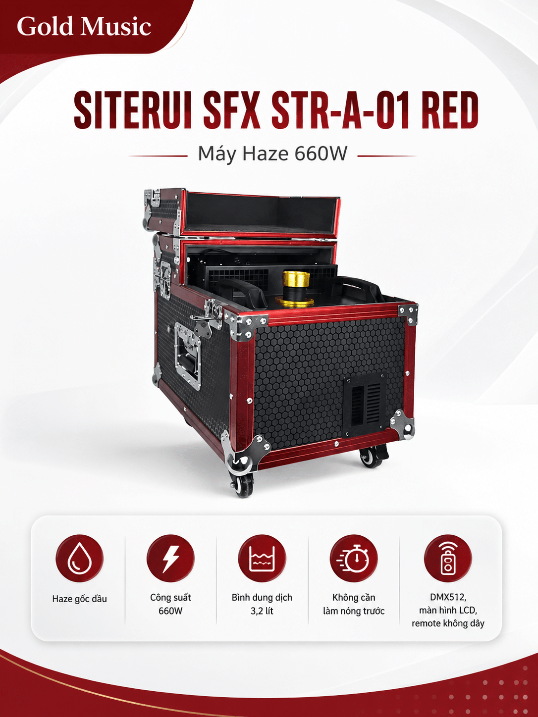 STR-A-01 - RED Máy Haze 660W SITERUI SFX str a 01 may haze 660w