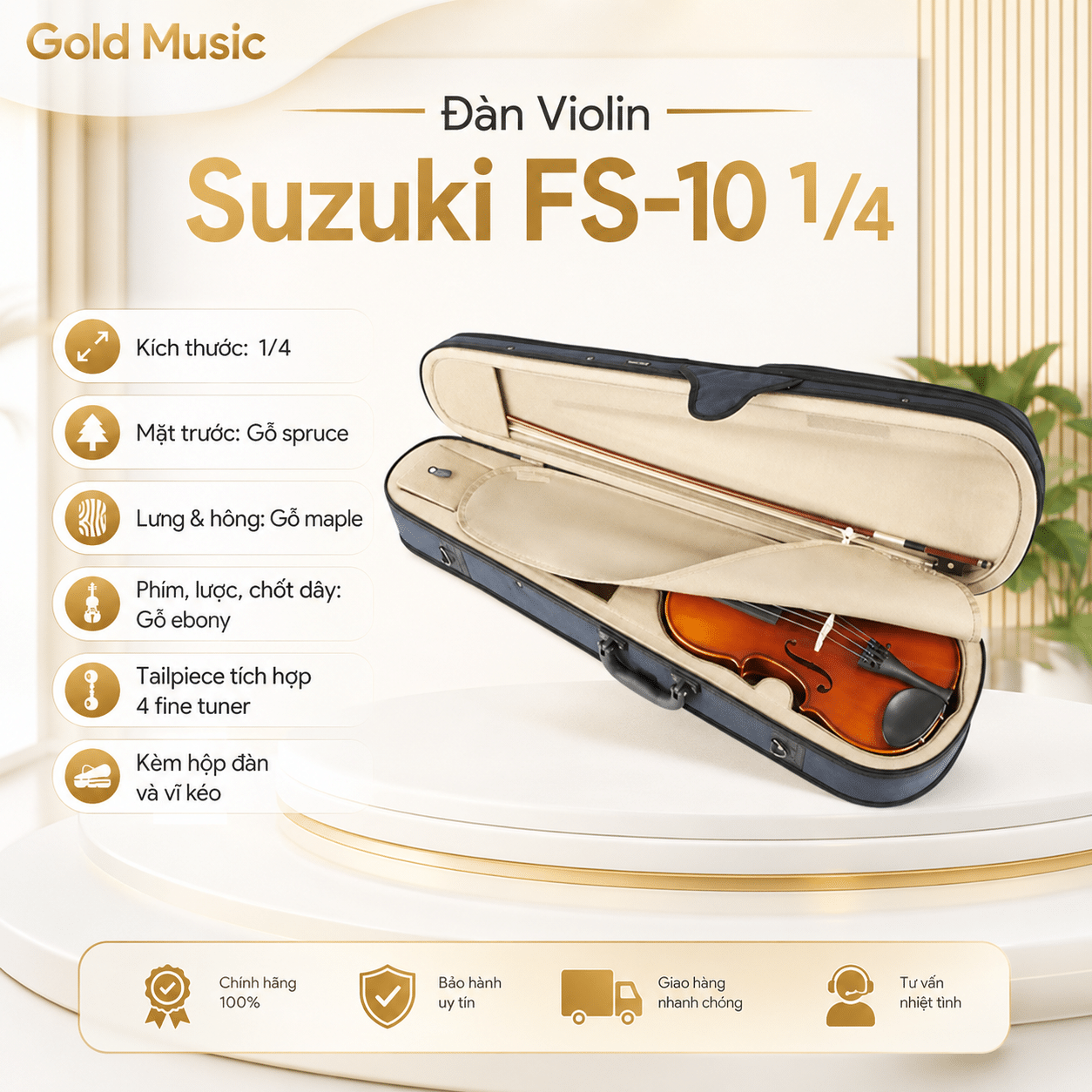 SUZUKI FS-10 1/4 Đàn Violin suzuki fs 10 1 4 dan violin