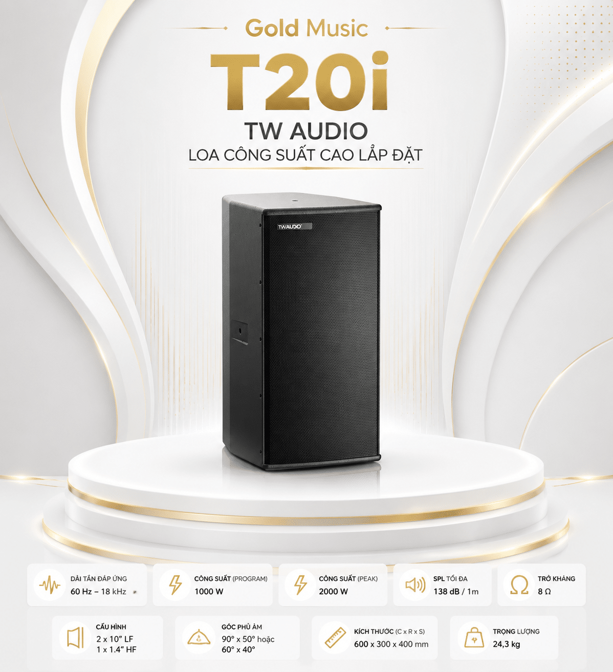 T20i TW Audio Loa Công Suất Cao Lắp Đặt t20i tw audio loa cao lap dat