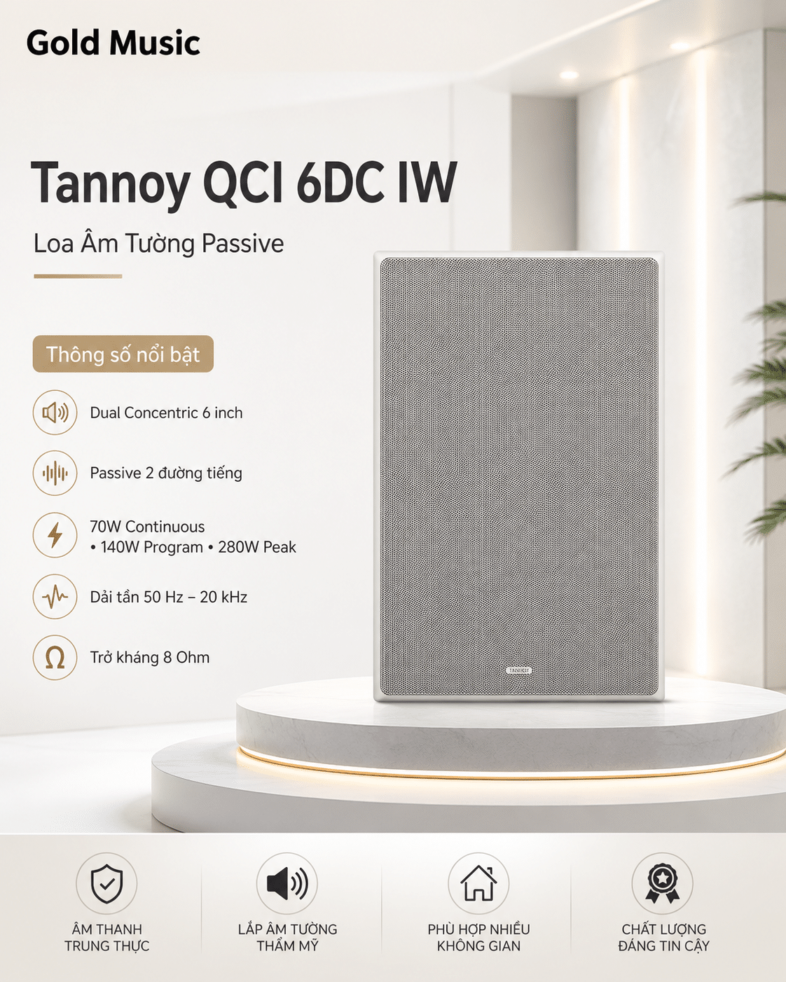 Tannoy QCI 6DC IW Loa Âm Tường Passive tannoy qci 6dc iw loa am tuong passive