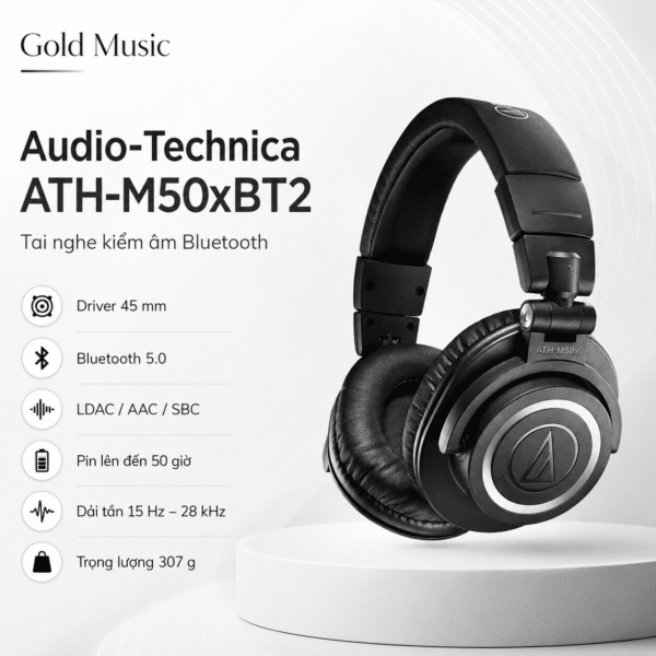 Audio Technica ATH-M50XBT2 – Tai Nghe Kiểm Âm audio technica ath m50xbt2 tai nghe