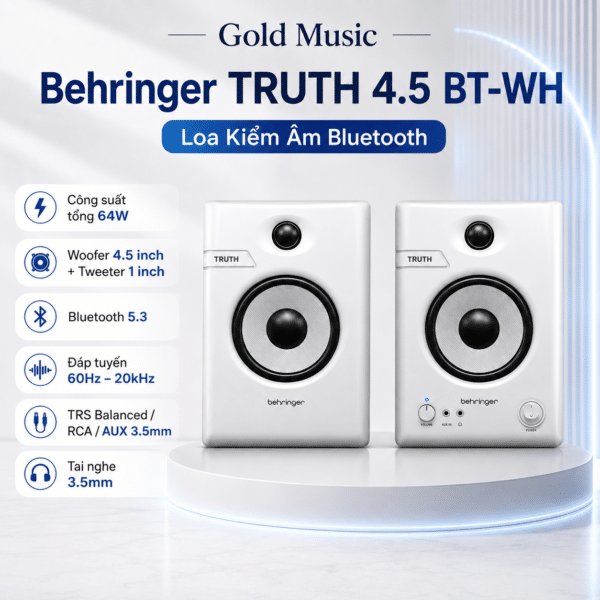 Behringer TRUTH 4.5 BT-WH Loa Kiểm Âm Bluetooth behringer truth 4 5 bt wh loa kiem am bluetooth