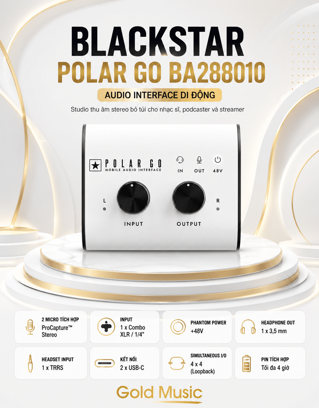 Blackstar Polar Go BA288010 – Audio Interface di động blackstar polar go ba288010 audio interface di dong
