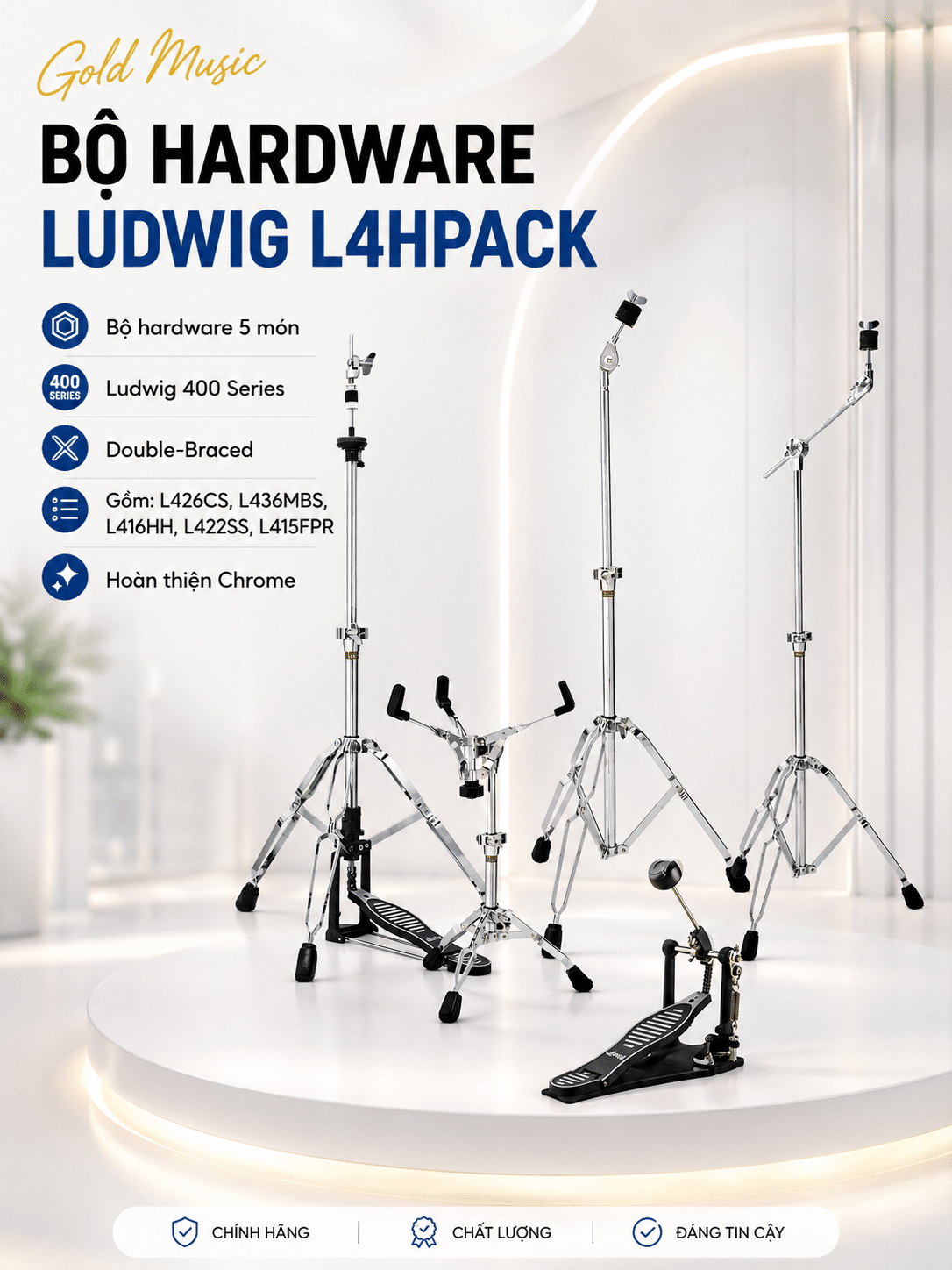 BỘ HARDWARE LUDWIG L4HPACK bo hardware ludwig l4hpack