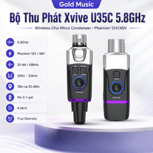 Bộ Thu Phát Xvive U35C-5.8GHz ( Phantom 12-48V ), Wireless System Cho Micro Condenser, Không Dây bo thu phat xvive u35c 5 8ghz phantom