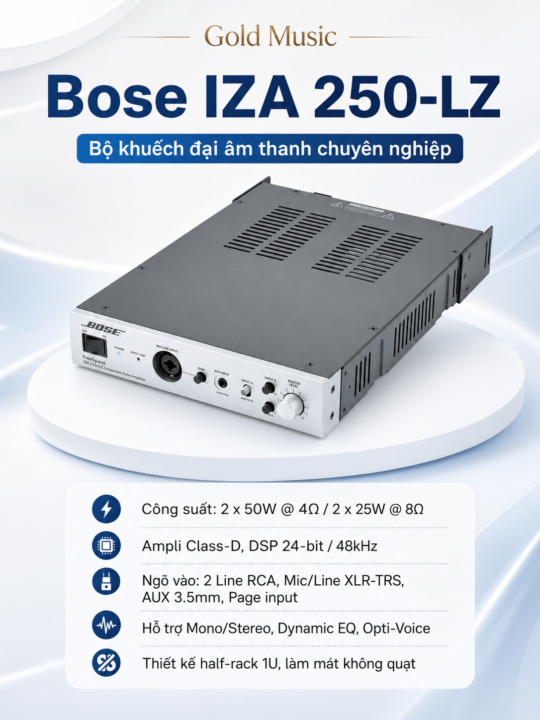 Bose IZA 250-LZ bộ khuếch đại âm thanh chuyên nghiệp bose iza 250 lz khuech dai
