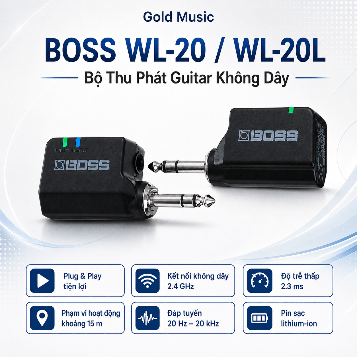 BOSS WL-20 / WL-20 Bộ Thu Phát Guitar Không Dây boss wl 20 wl 20 bo thu phat guitar