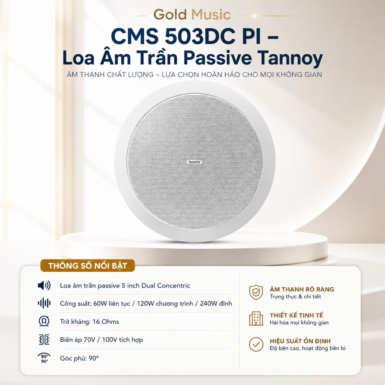 CMS 503DC PI – Loa Âm Trần Passive Tannoy cms 503dc pi loa am tran