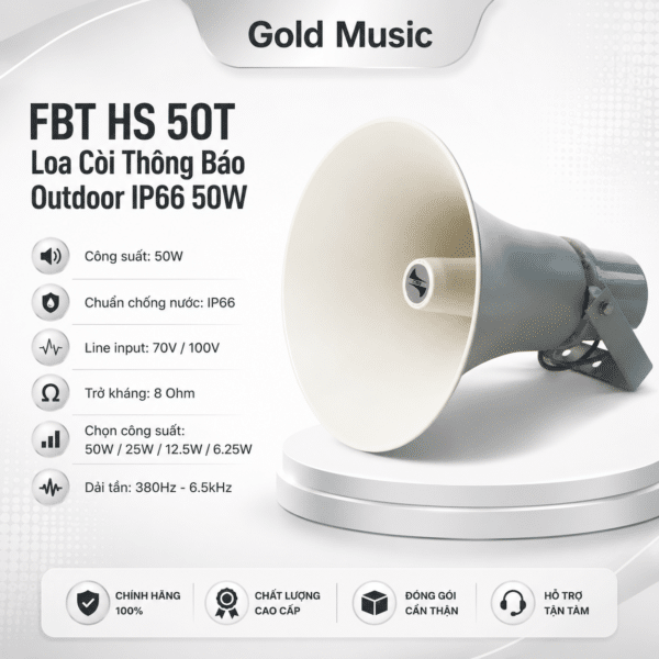 Fbt HS50 T Loa còi thông báo outdoor IP66 50W fbt hs50 t loa coi thong bao outdoor