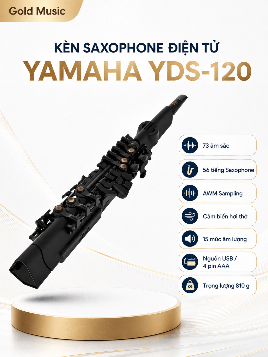 Kèn Saxophone Điện Tử Yamaha YDS-120 ken saxophone dien tu yamaha yds 120