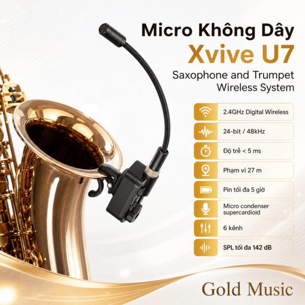 Micro Không Dây Xvive U7 Saxophone and Trumpet Wireless System micro khong day xvive u7 saxophone