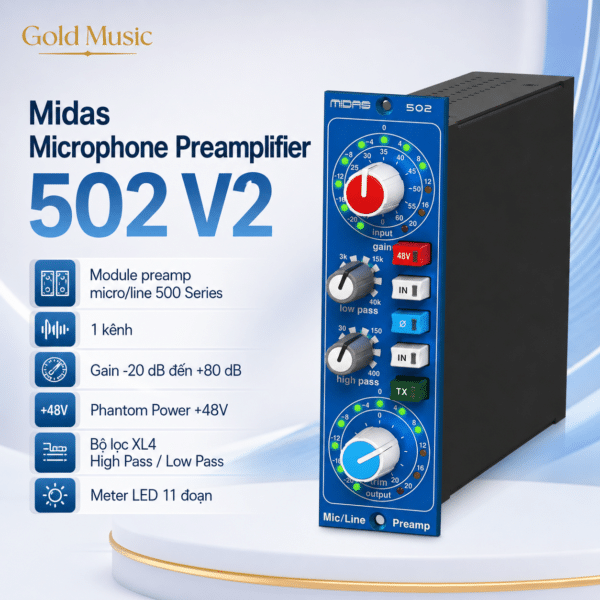 Midas Microphone Preamplifier 502 V2 midas microphone preamplifier 502 v2