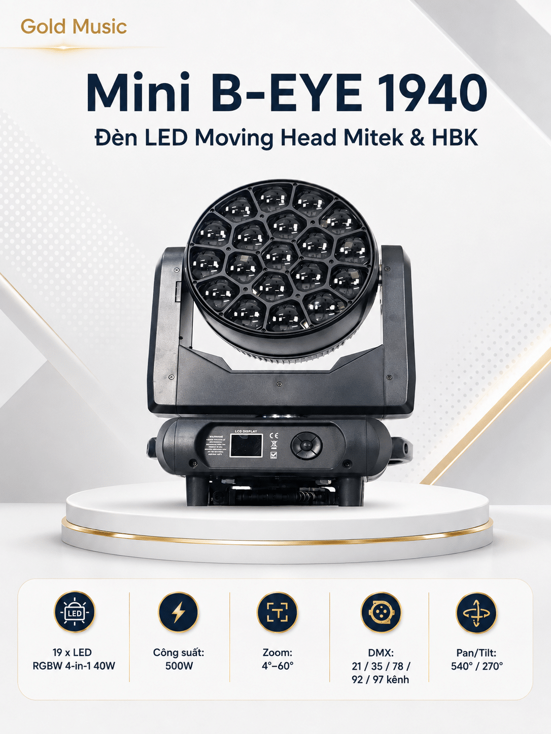 Mini B-EYE 1940 Đèn Led Moving Head Mitek & HBK mini b eye 1940 den led moving