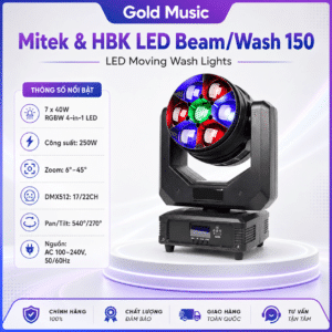 mitek and hbk led beam wash 150 moving lights