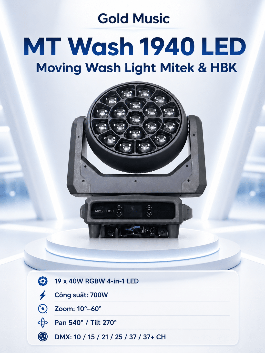 MT Wash 1940 LED Moving Wash Lights Mitek&HBK mt wash 1940 led moving wash lights