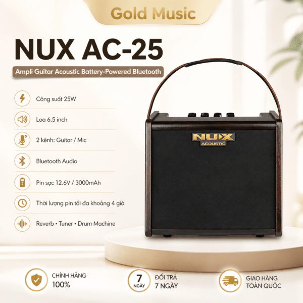 nux ac 25 ampli guitar acoustic battery powered bluetooth