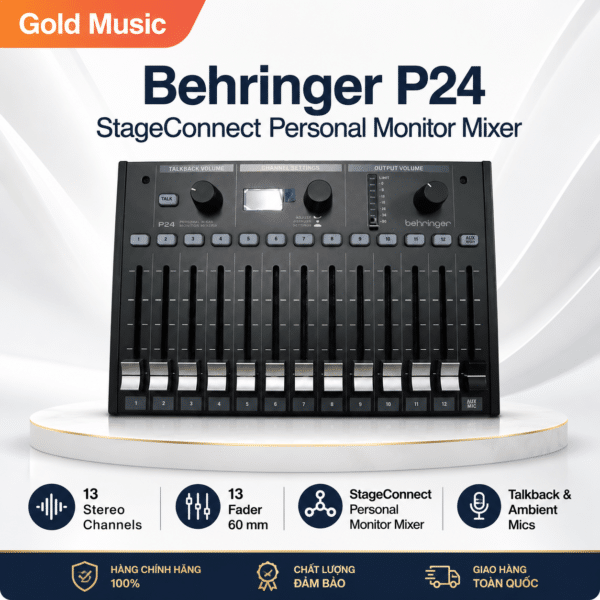 P24 StageConnect Personal Monitor Mixer with 13 Stereo Channels and 60-mm Faders Behringer p24 stageconnect personal monitor mixer