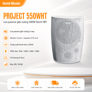 PROJECT 550WHT Loa passive gắn tường 200W 5inch FBT project 550wht loa passive gan tuong 200w