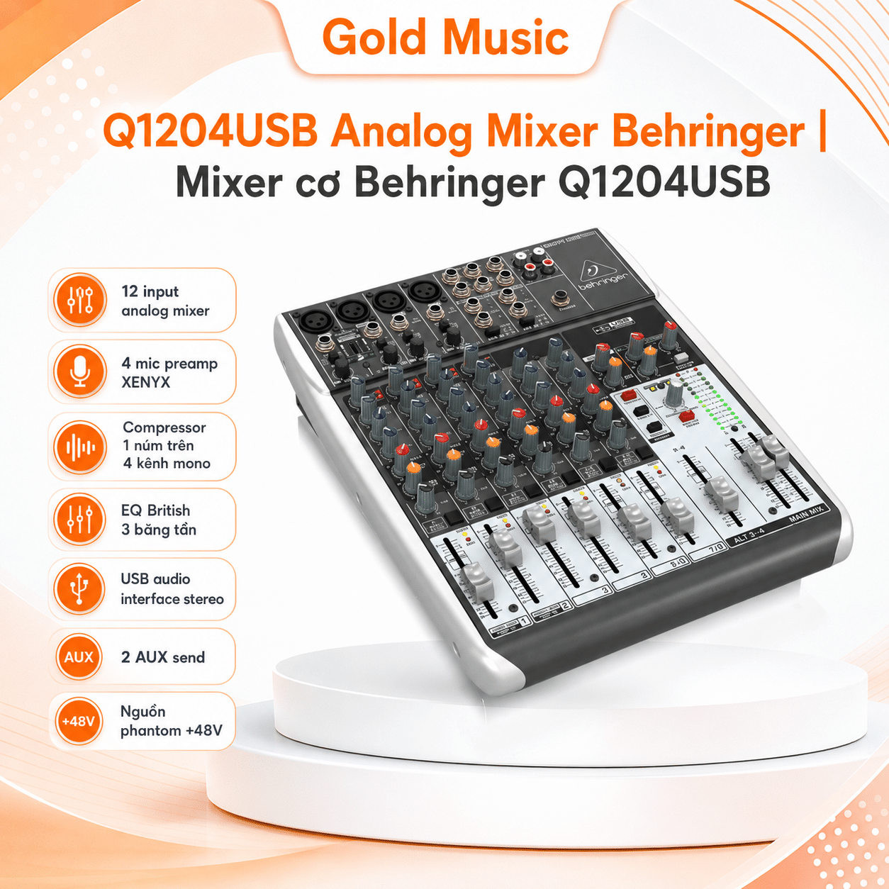 Q1204USB Analog Mixer Behringer| Mixer cơ Behringer Q1204USB q1204usb analog mixer behringer