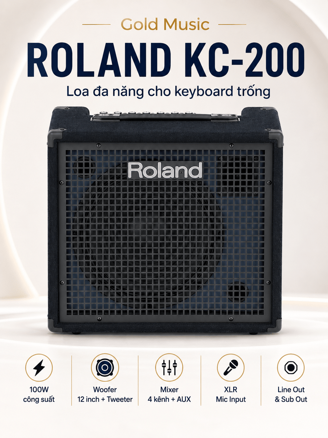 ROLAND KC-200 Loa đa năng cho keyboard trống roland kc 200 loa da nang keyboard