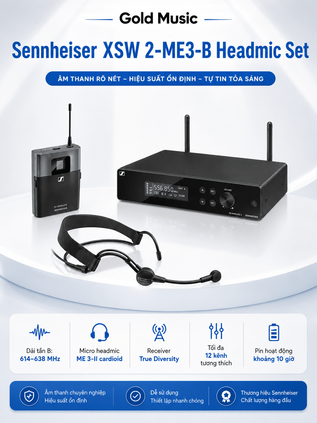 Sennheiser XSW 2-ME3-B Headmic Set sennheiser xsw 2 me3 b headmic set