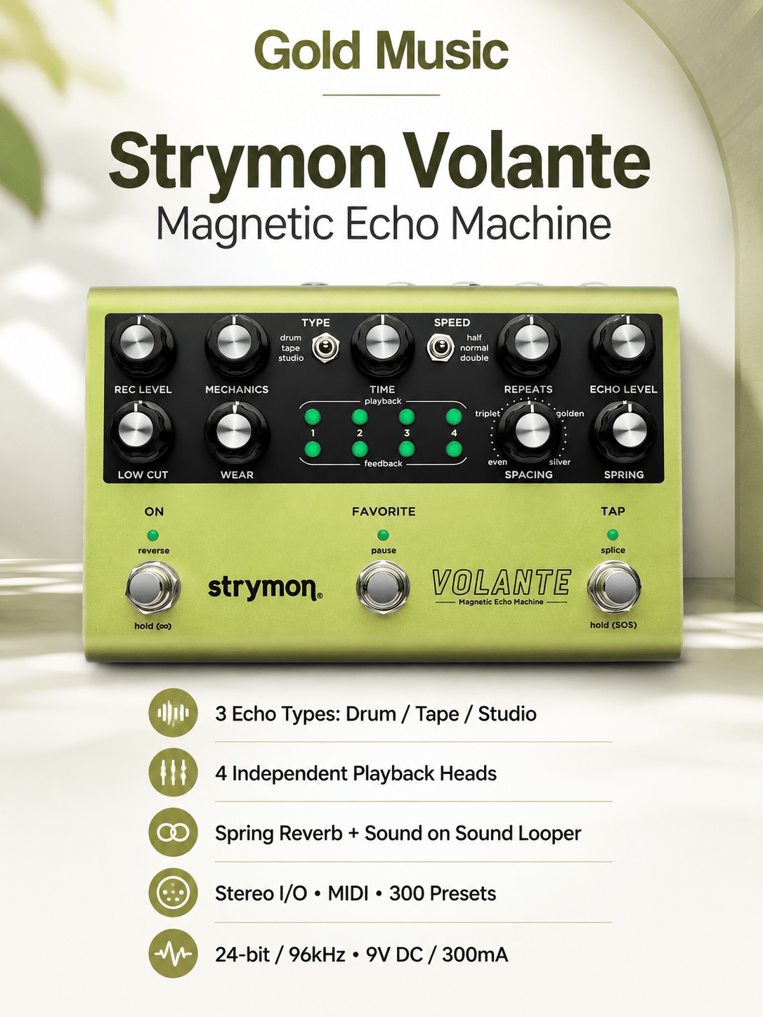 Strymon Volante Magnetic Echo Machine pedal delay echo đa đầu strymon volante magnetic echo machine pedal delay