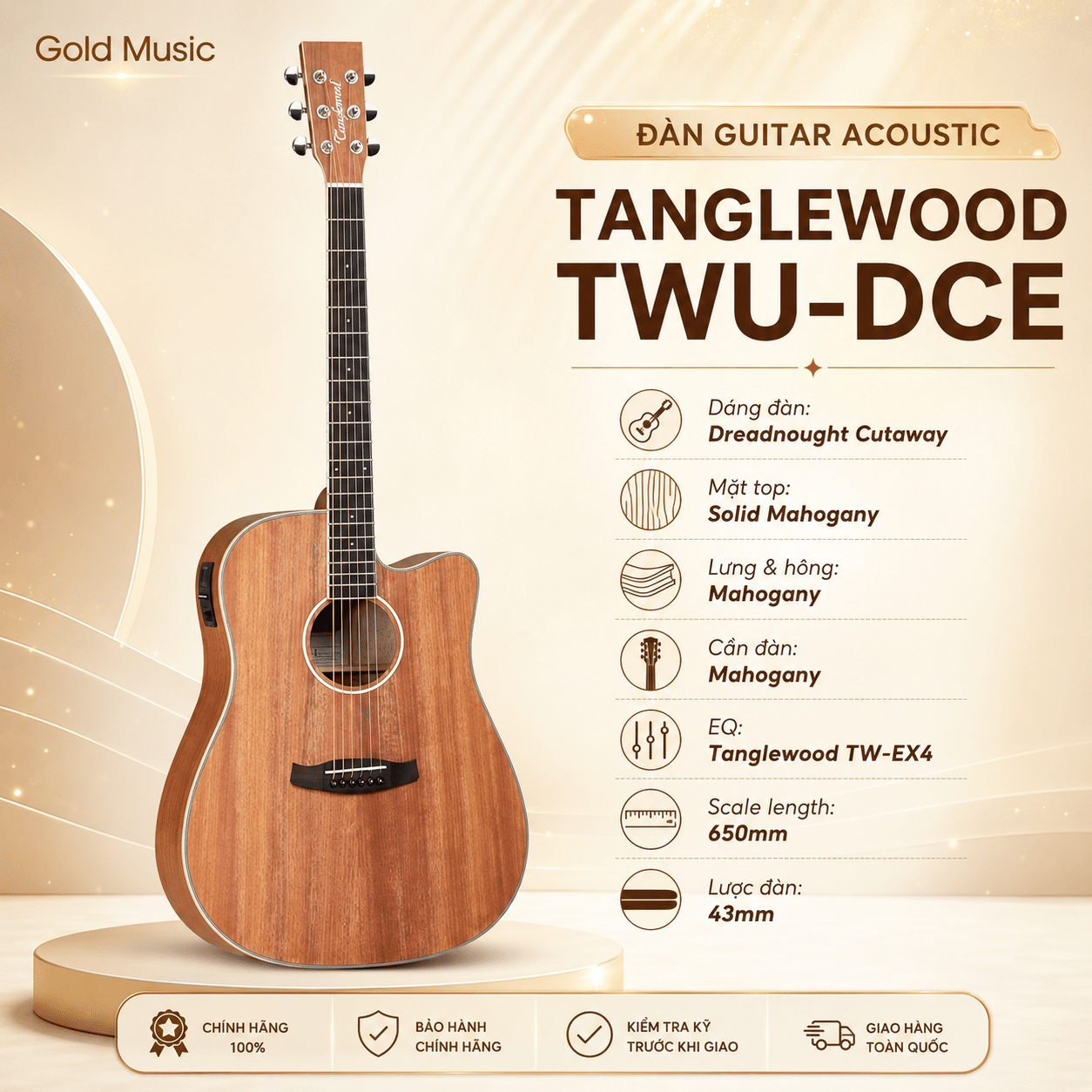 TANGLEWOOD TWU-DCE ĐÀN GUITAR ACOUSTIC tanglewood twu dce dan guitar acoustic