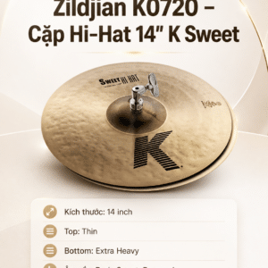 zildjian k0720 cap hi hat 14 k sweet