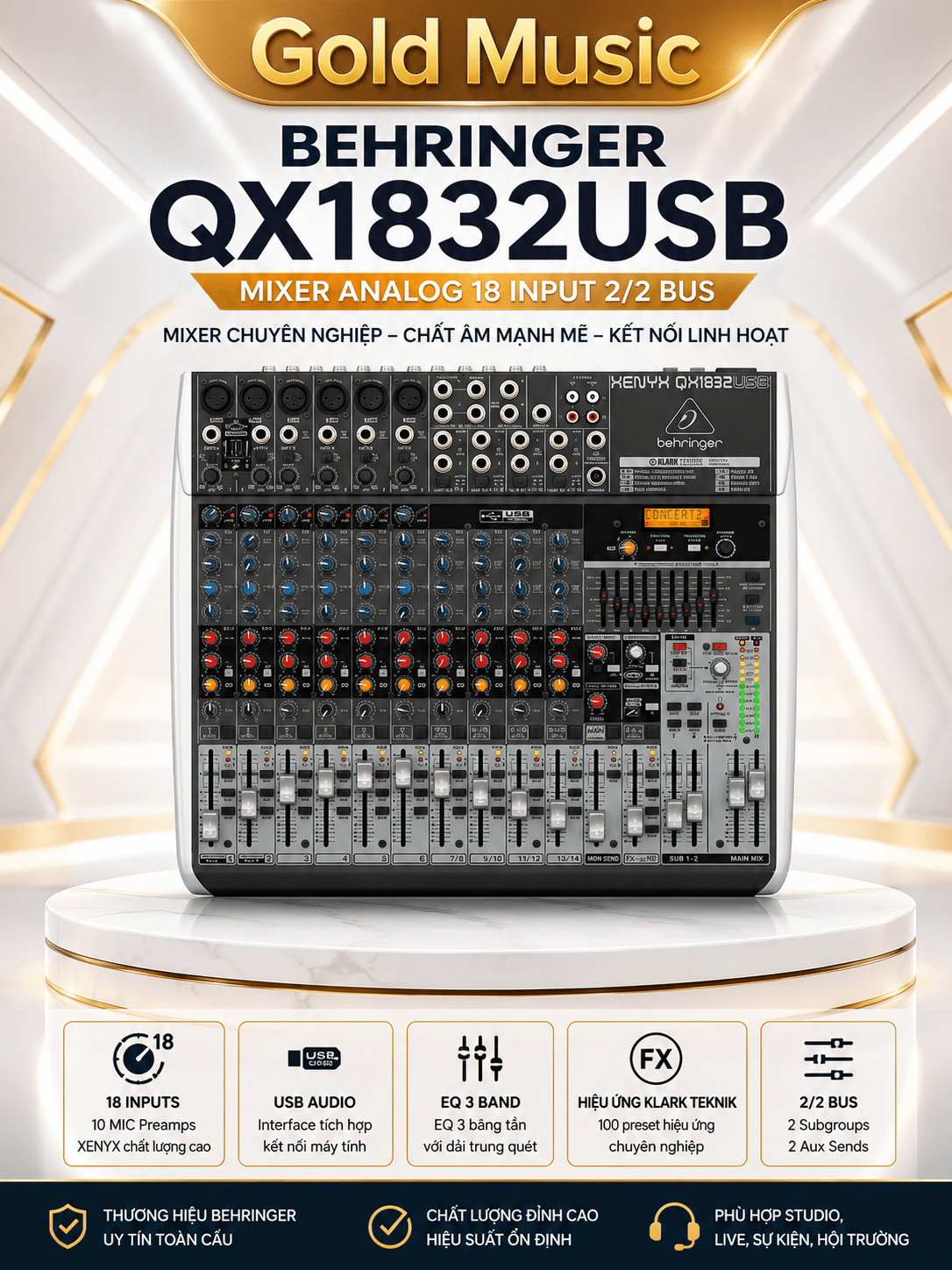 Behringer QX1832USB Mixer Analog 18 input 2/2 Bus behringer qx1832usb mixer analog