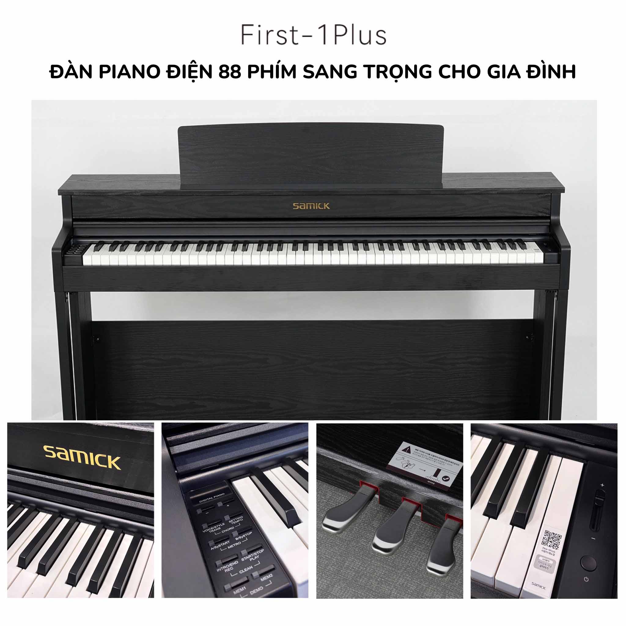 Đàn Piano Điện Samick First-1 Plus 88 Phím Bluetooth Kèm Chân Đàn, Ghế Và Tai Nghe dan piano dien samick first 1 plus 2