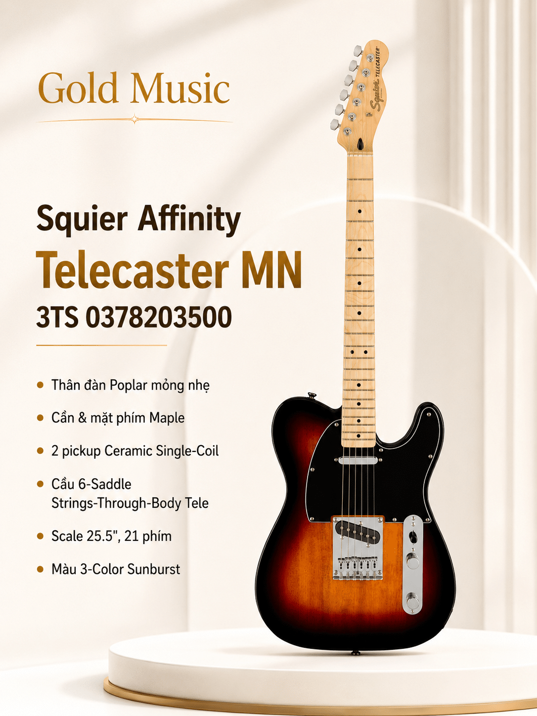 FENDER-SQ ĐÀN GUITAR ĐIỆN AFFINITY TELE MN 3TS 0378203500 fender sq guitar dien affinity tele mn