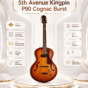 dan guitar godin 5th avenue kingpin p90 cognac burst 3