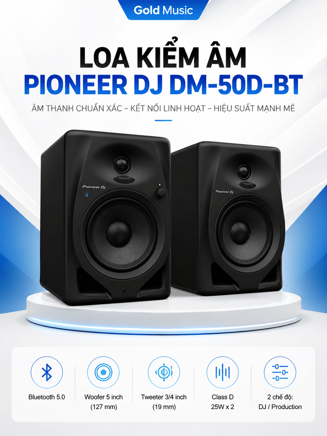 LOA KIỂM ÂM PIONEER DJ DM-50D-BT loa kiem pioneer dj dm 50d bt