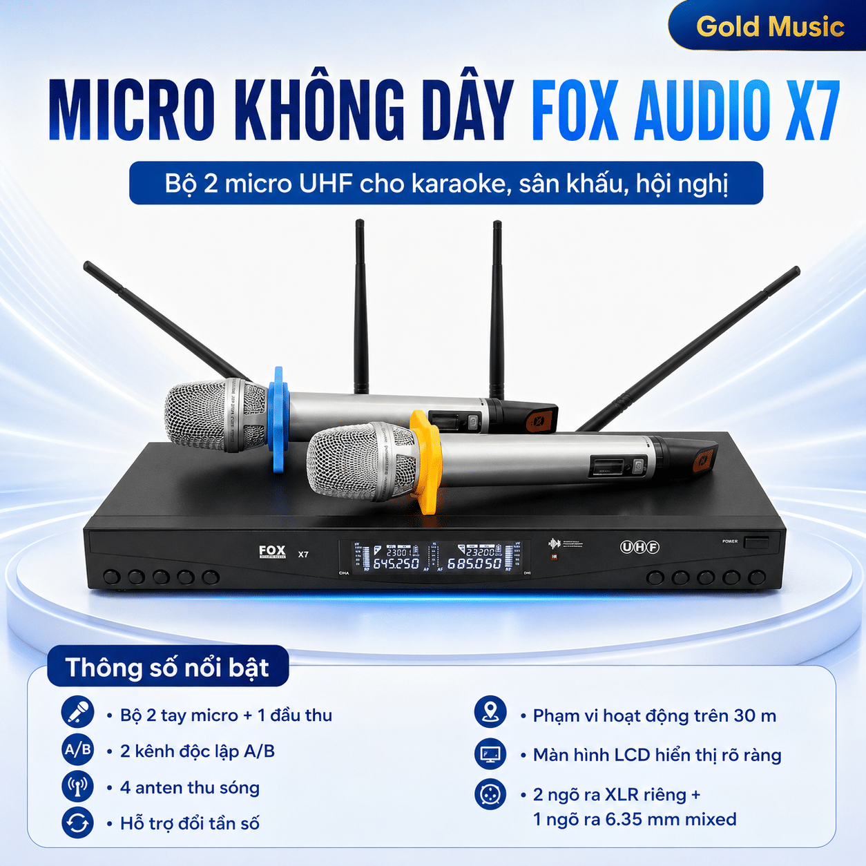 MICRO KHÔNG DÂY FOX AUDIO X7 micro khong day fox audio x7