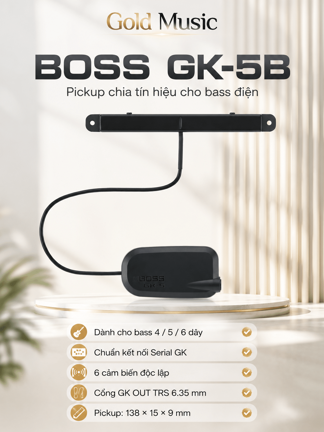 Roland GK-5B phụ kiện guitar điện dành cho bass roland gk 5b phu kien