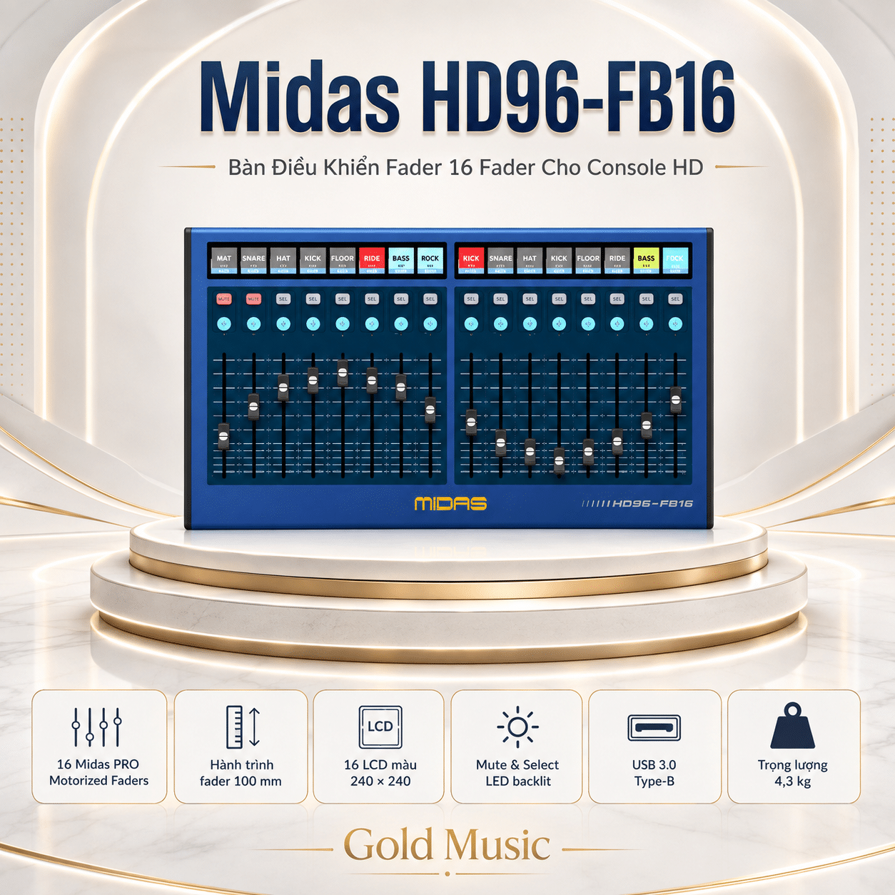Bàn Điều Khiển Fader Midas HD96-FB16 16 Fader Cho Console HD ban dieu khien fader midas hd96 fb16 16 fader cho console hd