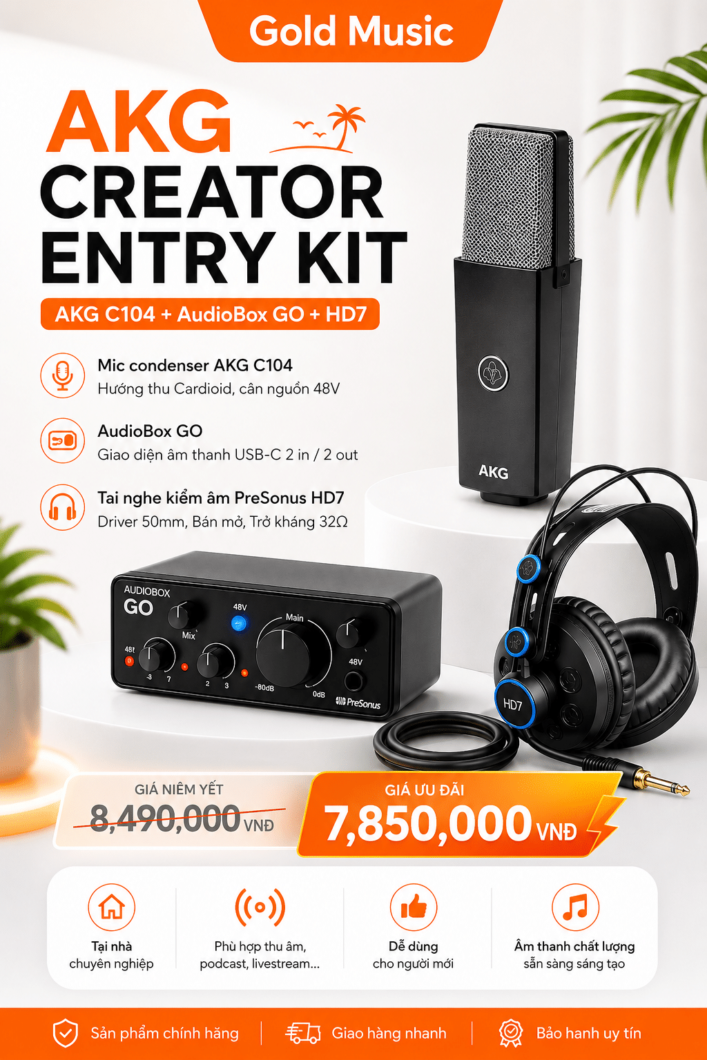 bo thu am akg c104 presonus audiobox go hd7