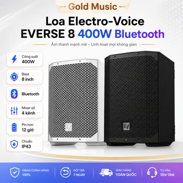 Loa Electro-Voice EVERSE 8 400W Dùng Pin Bluetooth loa electro voice everse 8