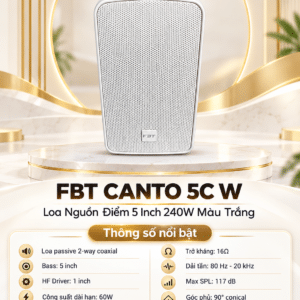 loa nguon diem fbt canto 5ct w 5 inch 240w mau trang 4